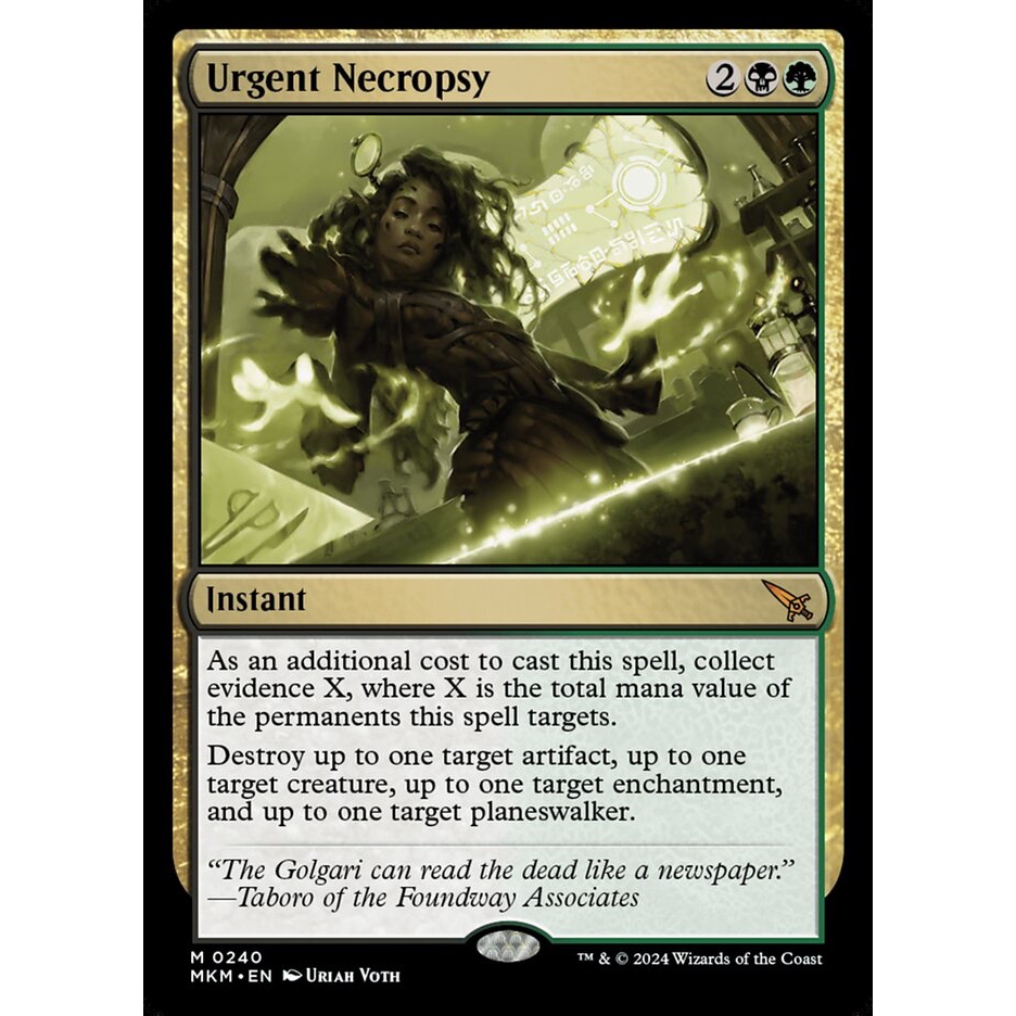 Urgent Necropsy การ์ด Magic The Gathering จากชุด Murders at Karlov Manor ของแท้