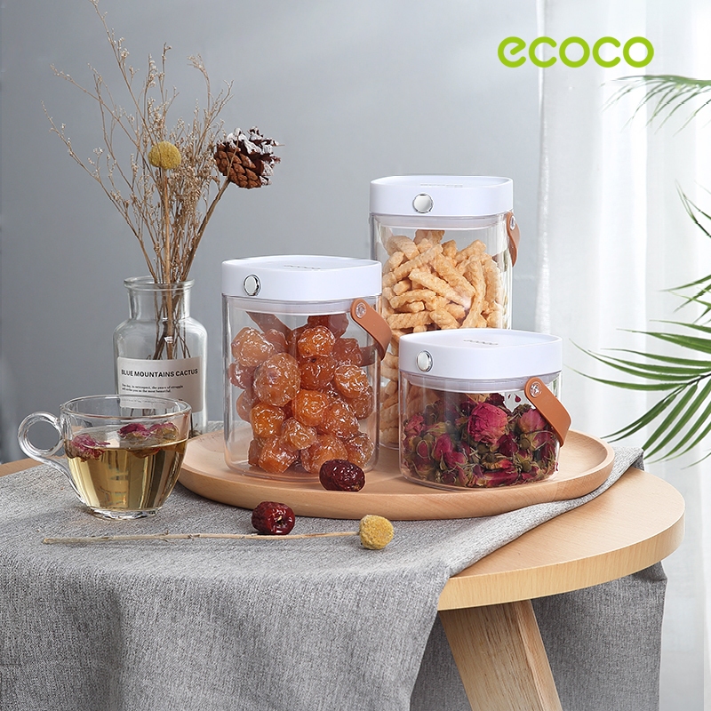 [พร้อมส่ง]Ecoco โถปิดผนึก กระป๋องพลาสติกเกรดอาหาร โถเก็บของในครัว โถเก็บธัญพืช โถพลาสติกใส