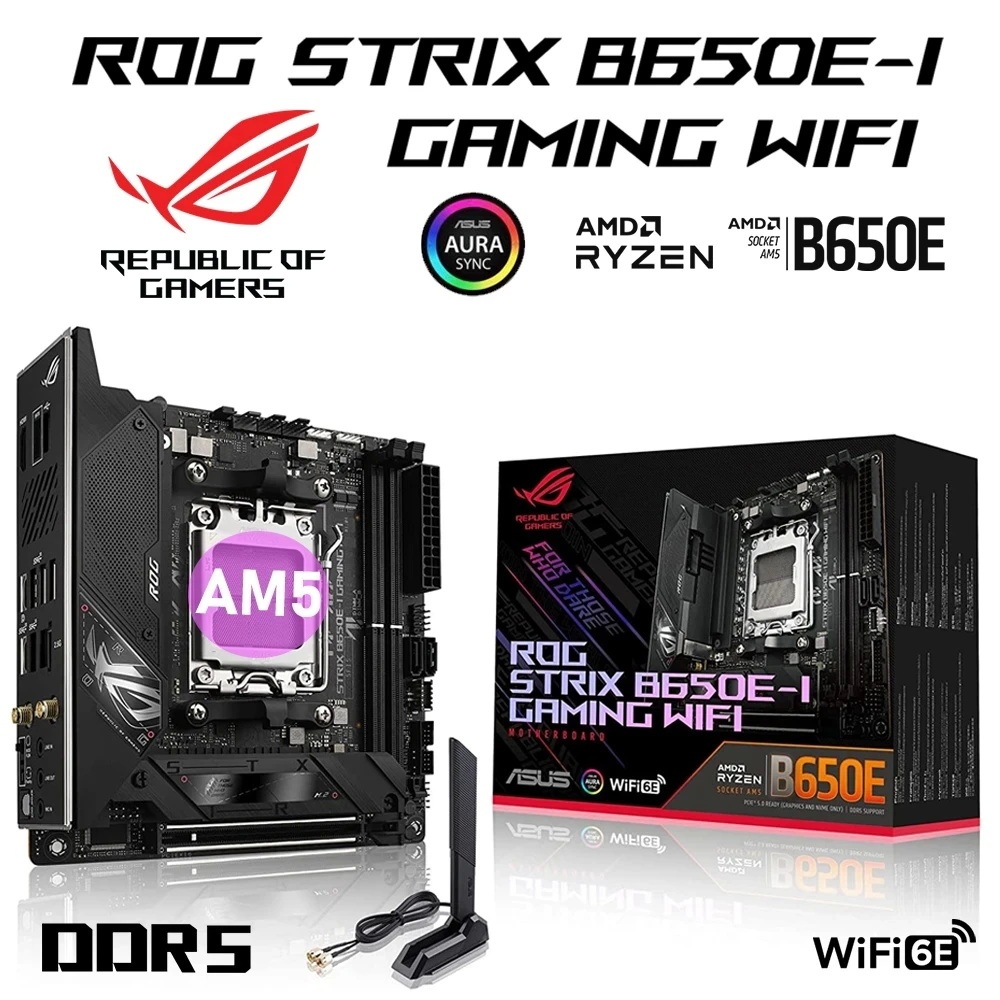 MAINBOARD (เมนบอร์ด) ASUS ROG STRIX B650E-I GAMING WIFI (DDR5) (SOCKET AM5) (MINI-ITX)