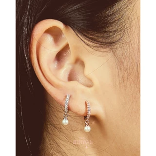 Julys - ivory huggie earrings