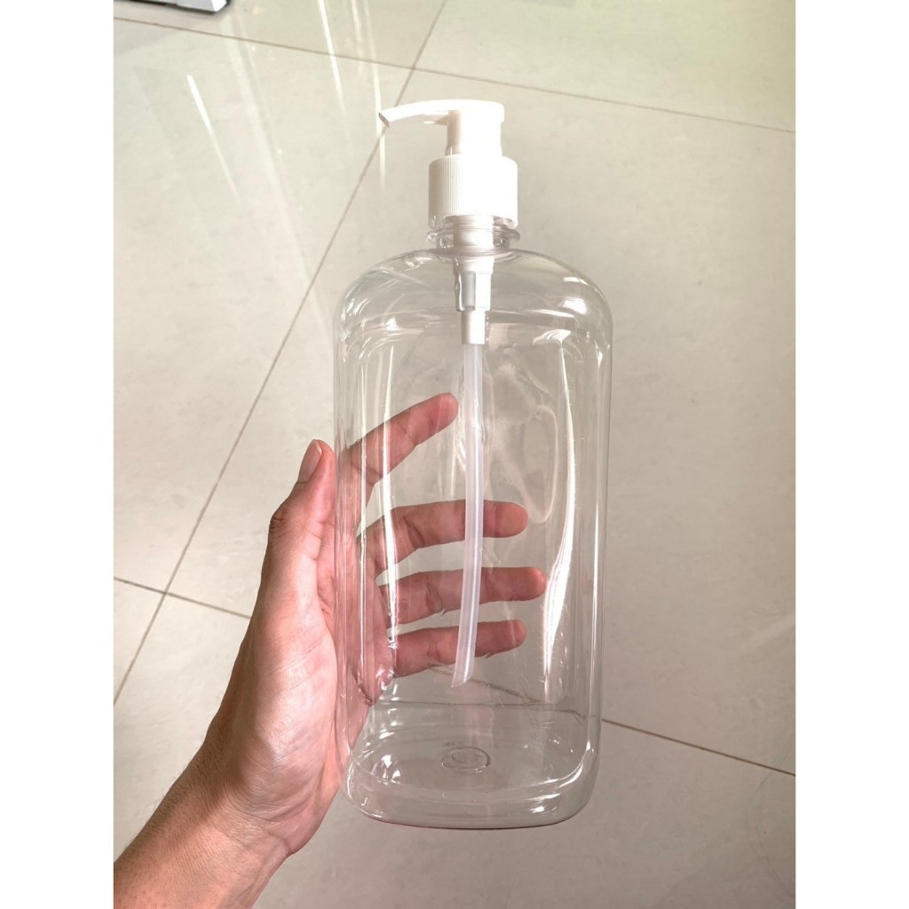 ขวด ขนาด 1000 ml ( 1 ลิตร ) พร้อมหัวปั๊ม / พร้อมหัวฟ๊อกกี้