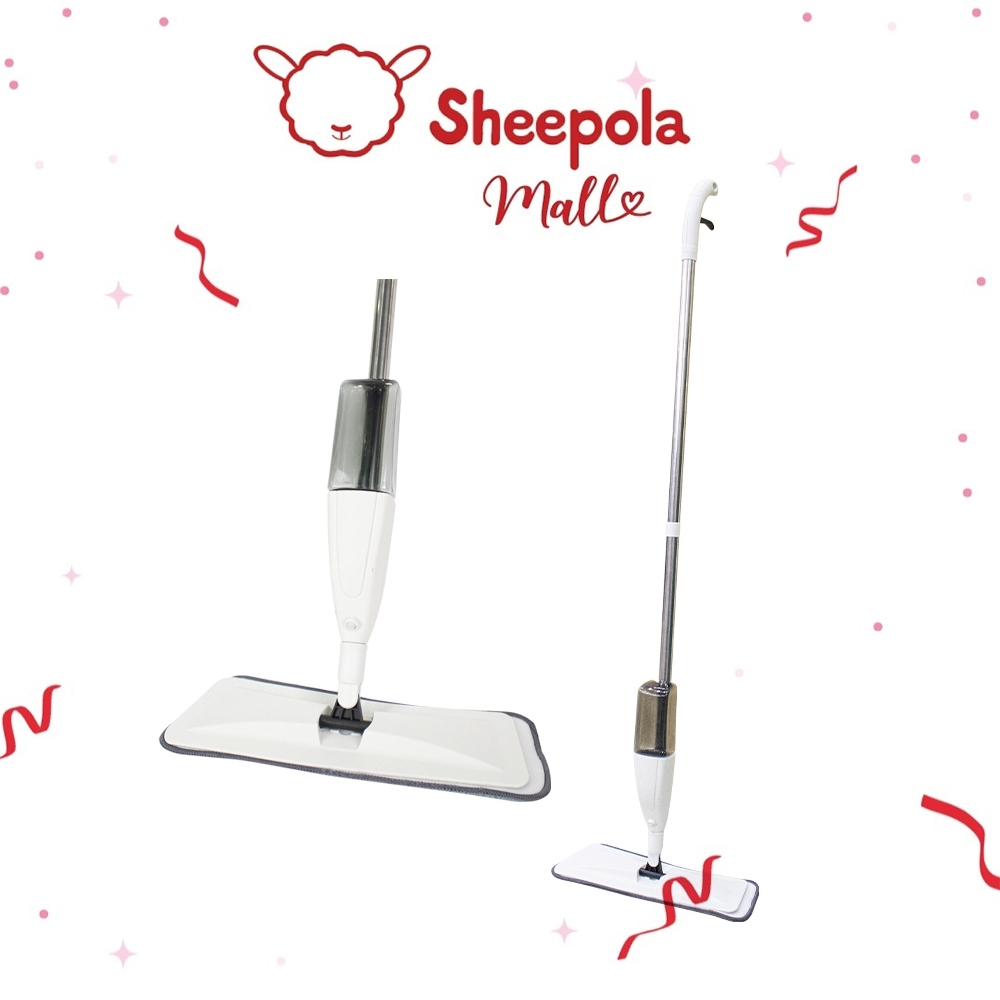 SHEEPOLA ไม้ถูพื้นสเปรย์ Spray Mop ไม้ม๊อบ Lazy Mop ไม้ถูพื้นแบบสเปรย์ Flat Mop มีที่ฉีดน้ำ หมุนได้ 360 องศา