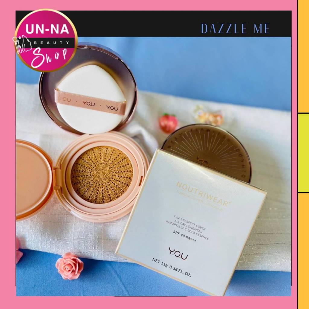 YOU NoutriWear+ Flawless Cushion Foundation.วาย.โอ.ยู นูทริแวร์พลัส ฟลอเลท คุชชั่น ฟาวน์เดชั่น 11g.