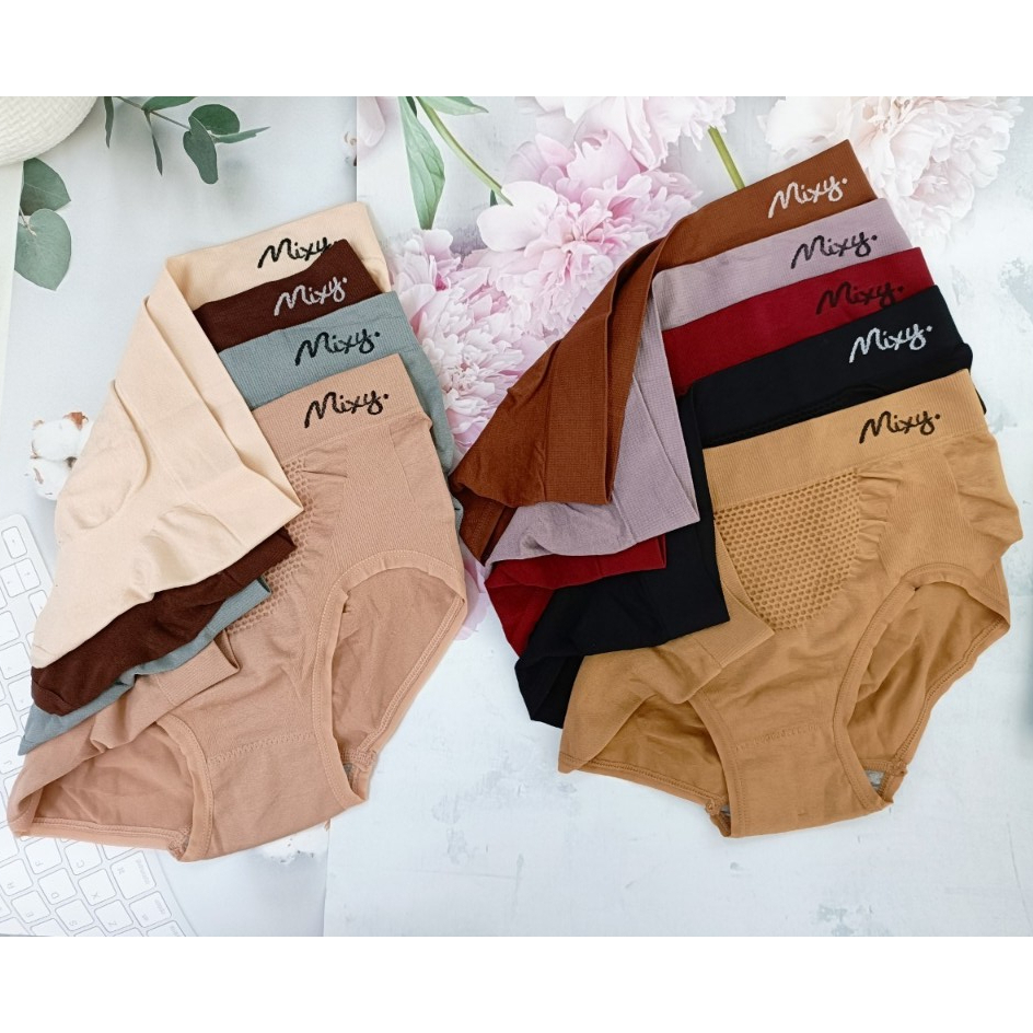 กางเกงในบิ๊กไซส์. Mixy Brand รุ่น Aliz กางเกงในงานผ้าทอ เอว 28-52 นิ้ว (จัดเซต 5)