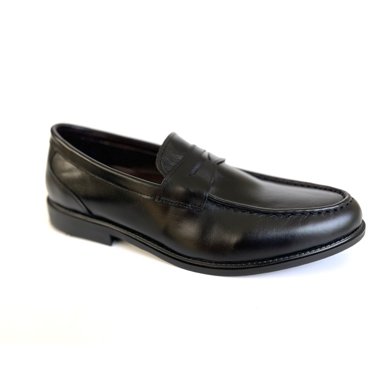 Classic Loafers เปลี่ยนไซส์ฟรี รองเท้าคัชชูหนังแท้ สีดำ พื้นขอบดำ ใส่ออกงาน งานพิธี หรือใส่ทำงาน