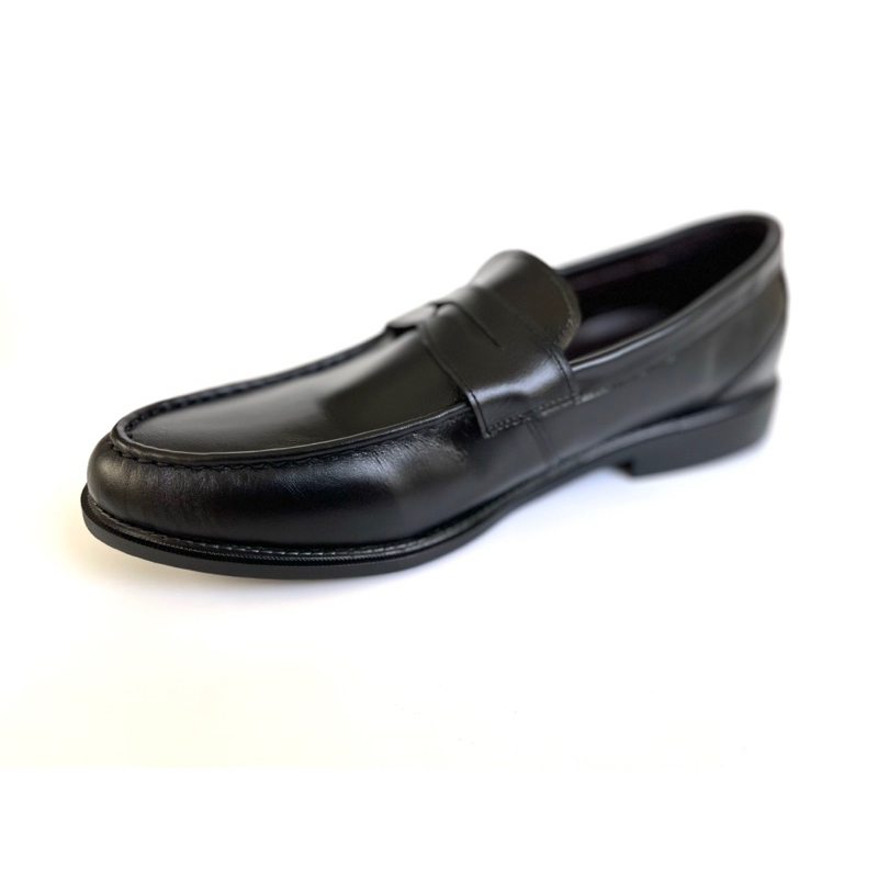 Classic Loafers เปลี่ยนไซส์ฟรี รองเท้าคัชชูหนังแท้ สีดำ พื้นขอบดำ ใส่ออกงาน งานพิธี หรือใส่ทำงาน