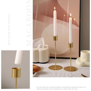 OurHome [พร้อมส่ง] เครื่องประดับเชิงเทียนเหล็กสูงและต่ำ High&low iron candlestick ornament พร็อพถ่ายรูป ของตกแต่งบ้าน ต