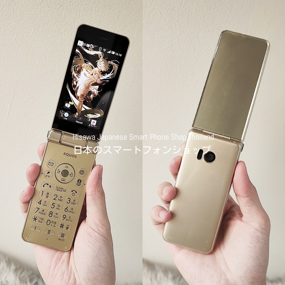 SHARP AQUOS K-TAI 2 (601SH) สีทอง มือถือฝาพับญี่ปุ่น โทรในไทยได้ หายาก - SoftBank #7632
