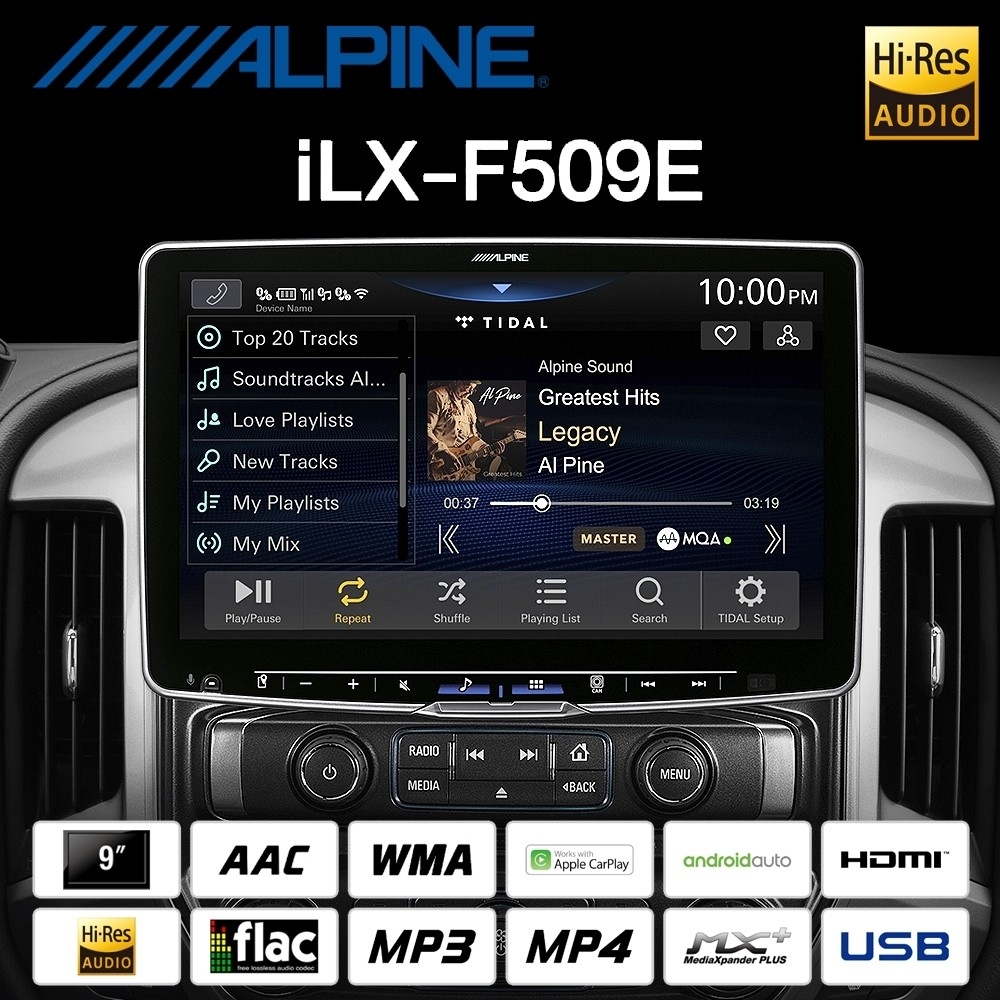 🔥ของแท้🔥 เครื่องเล่นติดรถยนต์ ALPINE รุ่น iLX-F509E จอ 9 นิ้ว 1 DIN แบรนด์ดัง เล่นไฟล์เพลงความละเอีย