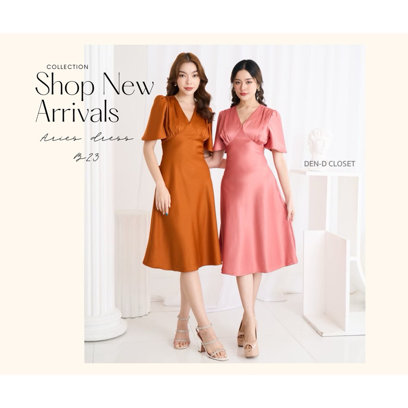 𝐃𝐑𝐄𝐒𝐒 𝐂𝐎𝐃𝐄 𝐁𝟐𝟑 𝐀𝐑𝐈𝐄𝐒 𝐃𝐑𝐄𝐒𝐒 เดรสออกงานมินิมอล