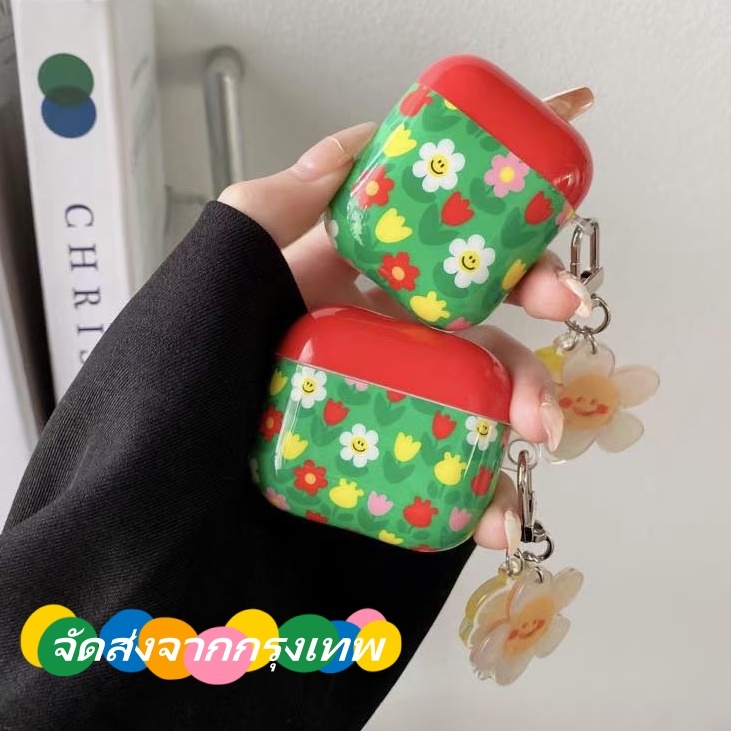【In stock】เคส for Airpods pro/3/2/1/Gen2/Gen3 พร้อมสายห้อย ใบหน้าที่ยิ้ม เรียบง่าย ติดตั้งง่าย Case สำหรับ AirPods3