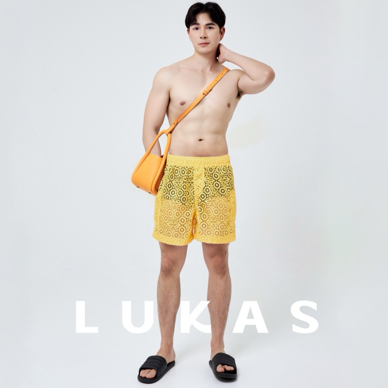 LUKAS กางเกงขาสั้นผ้าลูกไม้