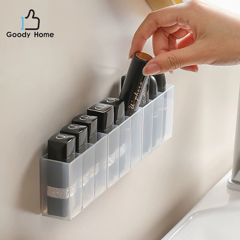 Goody Home กล่องเก็บของ 3 ช่องแบบติดผนัง สําหรับใส่เครื่องสำอางค์ เครื่องเขียน แบบแท่ง/หลอด(จำหน่ายเป็น 1 เซ็ตต่อ 3 อัน)