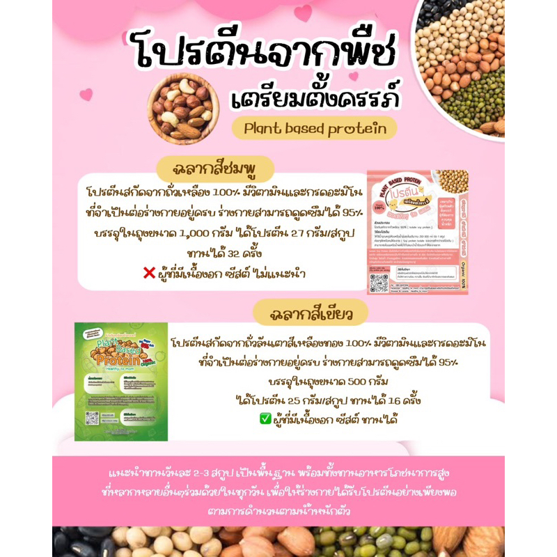 ❣️[โปรตีน=27g.]โปรตีนพืช✅มีถั่วเหลือง ออแกนิค สำหรับเตรียมตั้งครรภ์ plant based protein - รูปที่ 7