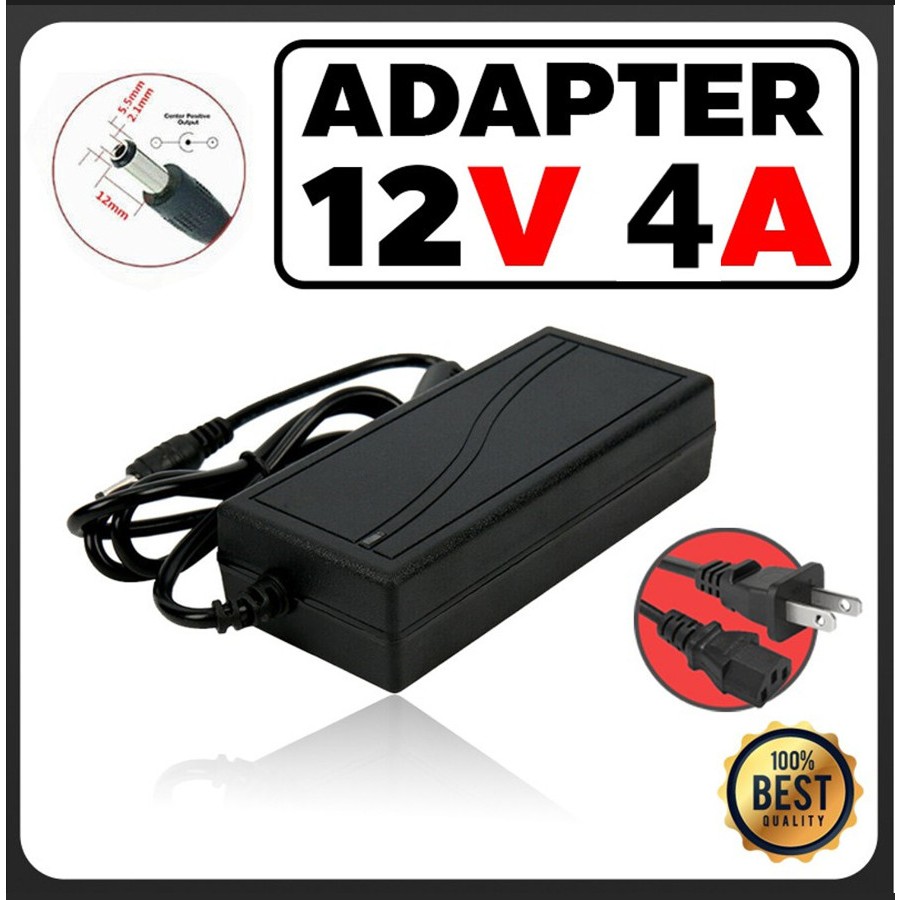 AC to DC อะแดปเตอร์ Adapter 12V 4A / 5A 4000mA 5000mA (ขนาดหัว 5.5 x 2.1 มม.)