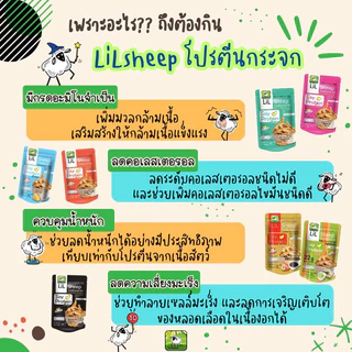 LiL Sheep โปรตีนกระจก 50 กรัม โปรตีนสูง ขนมทานเล่นเพื่อสุขภาพ ไม่มีผงชูรส เจ วีแกน คลีน