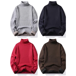 เสื้อไหมพรมบุขนกันหนาวคอกลมขนาด/คอเต่า Over Size