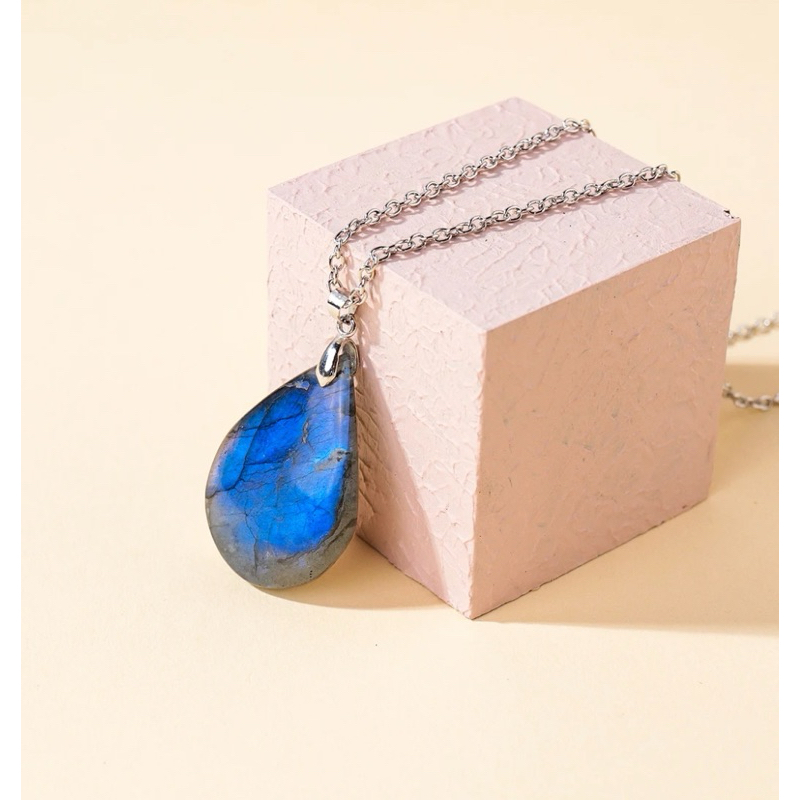 1 Pc Natural Blue Fire Labradorite cabochon Pendant Beautiful Quality Blue Flash Labradorite jewelry
