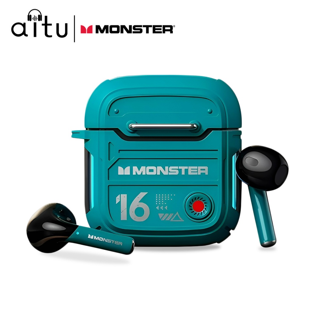 Monster XKT16 หูฟังไร้สายบลูทูธที่แท้จริง กั้นน้ำ ฟังเพลง เล่นเกม เสียงชัดเจน HIFI 5.3 ความทนทานสูง