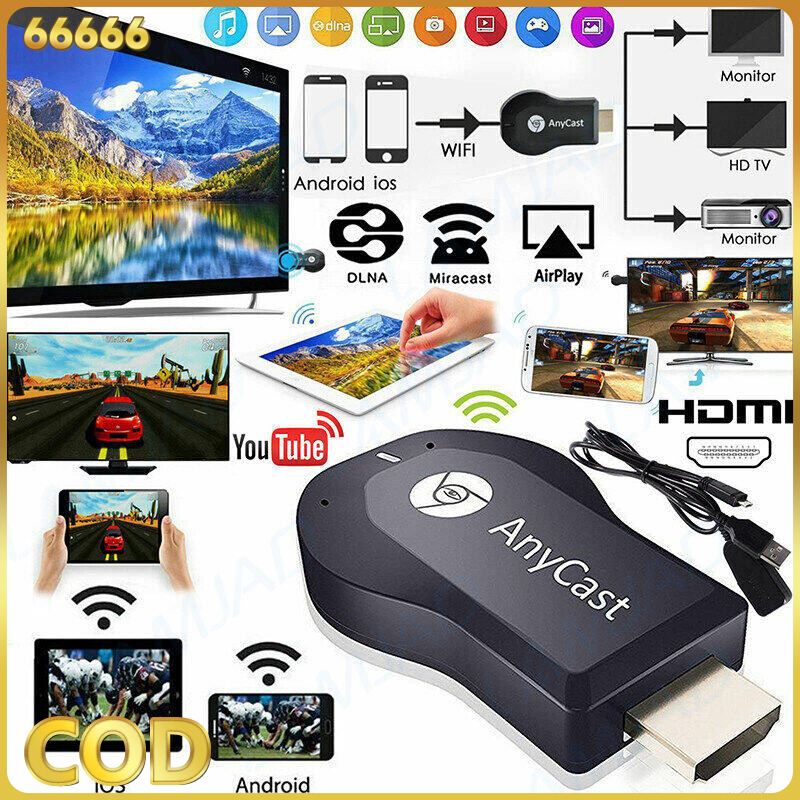 Anycast M9 Plus 2023 HDMI WIFI Display เชื่อมต่อมือถือขึ้นทีวี รองรับ iPhone/iPad Google Chrome,Goog