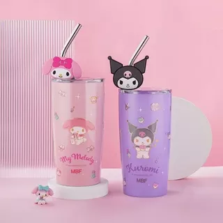 พร้อมส่ง💨แก้วเก็บอุณหภูมิ(600ML) แก้วกาแฟ หลอดสแตนเลส+ตัวการ์ตูนให้ในเซ็ท เก็บอุณหภูมิได้นาน
