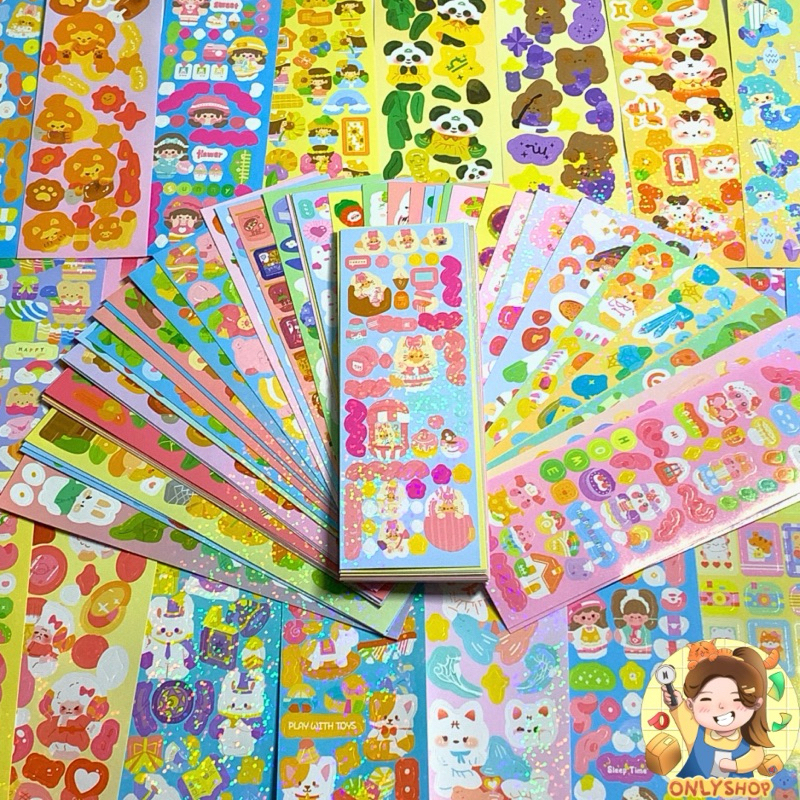 1บาท สติกเกอร์ตกแต่งเฟรมการ์ด สติกเกอร์ไดคัท สดใส ตกแต่งได้ทุกอย่าง