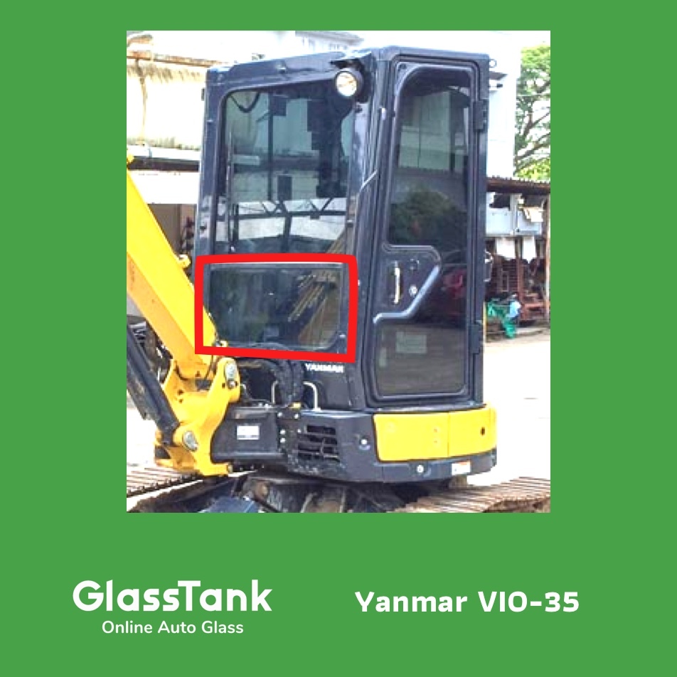 กระจกหน้าแผ่นล่าง ยันม่าร์ Yanmar VIO-35 กระจกแม็คโคร รถขุด