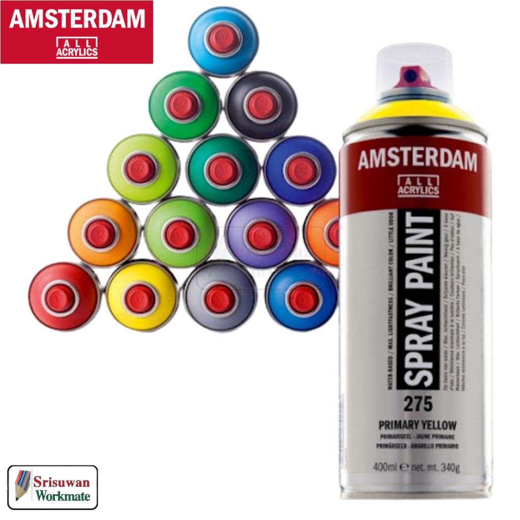 AMSTERDAM ACRYLIC SPRAY PAINT 400ml. สีสเปรย์อะคริลิค Water-Based ไร้กลิ่นฉุน