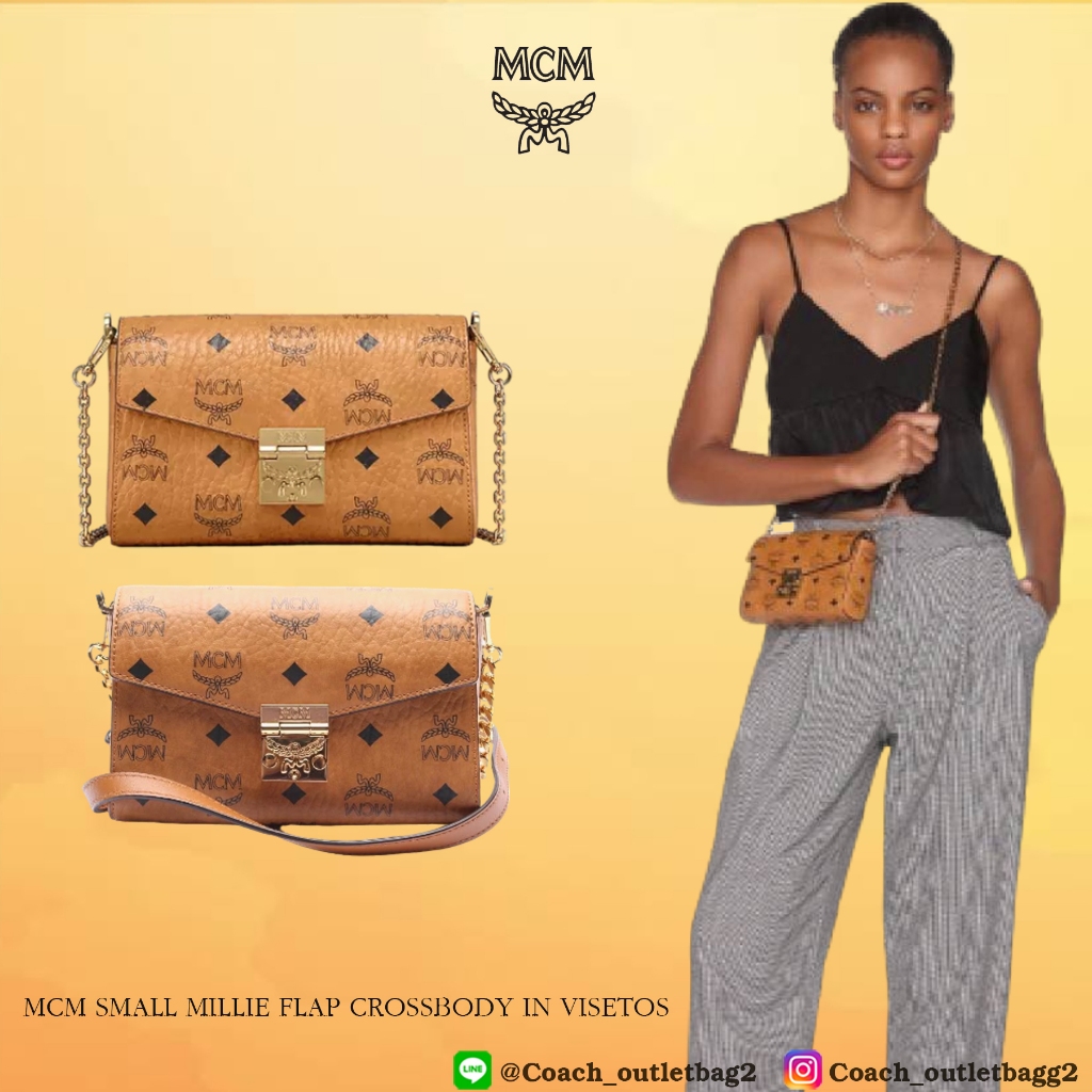 MMCM SMALL MILLIE FLAP CROSSBODY IN VISETOS