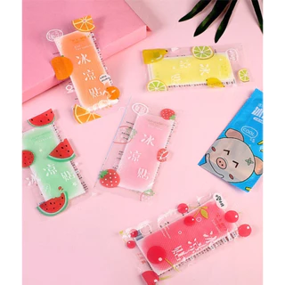เจลลดไข้👉พร้อมส่งด่วน!! 1 ซอง มี 2 แผ่น กลิ่นผลไม้ สีสันสดใส ลายผลไม้ น่ารัก แผ่นเจลลดไข้ เจลเย็น เจลหอมๆ