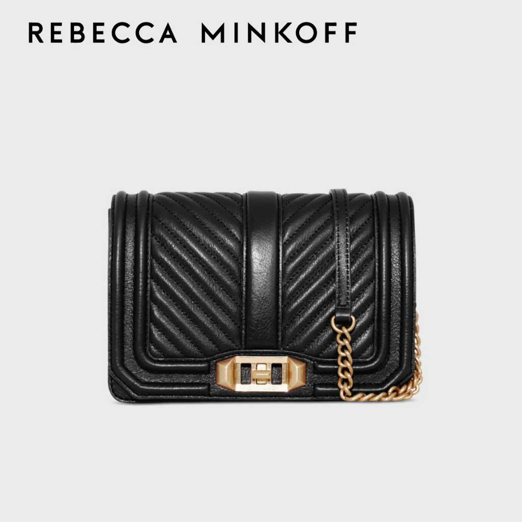 REBECCA MINKOFF CHEVRON QUILTED SMALL LOVE CROSSBODY BAG กระเป๋าสะพายข้างผู้หญิง