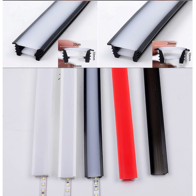 แบ่งขายเป็นเมตร/ ราคาต่อ1เมตร Silicone Channel Strip รางซิลิโคน แบบฝัง สำหรับ LED Strip Light