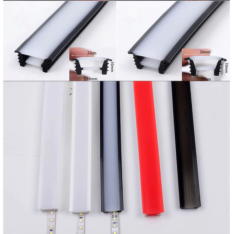 แบ่งขายเป็นเมตร/ ราคาต่อ1เมตร Silicone Channel Strip รางซิลิโคน แบบฝัง สำหรับ LED Strip Light