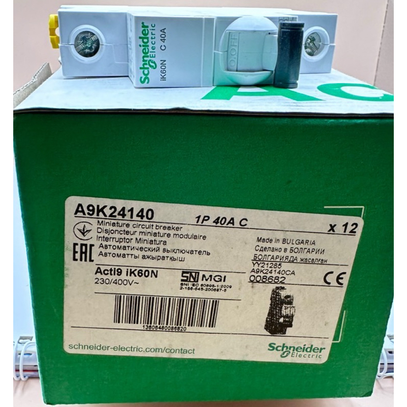 SCHNEIDER  A9K27140  ACTI9 IK60N 1P 40A ราคาไม่รวมvat