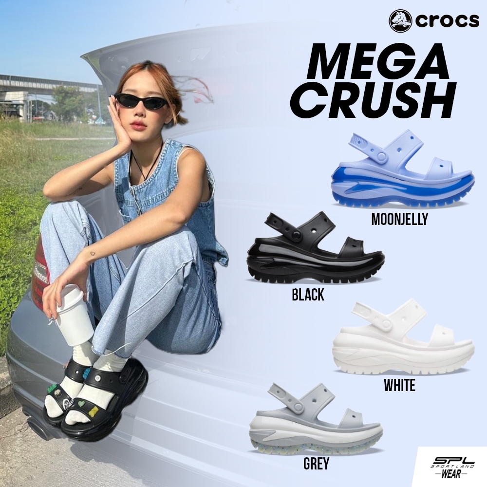 Crocs Collection รองเท้าแตะ รองเท้ารัดส้น UX Classic Mega Crush 207989-001 / 207989-007 / 207989-100 / 207989-5Q6 (3290) [Sportlandwear]