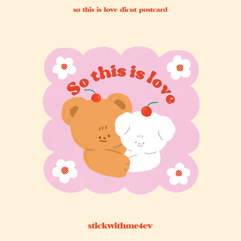 Valentine collection This is love dicut postcard โปสการ์ดวันวาเลนไทน์น่ารัก | Stickwithme4ev
