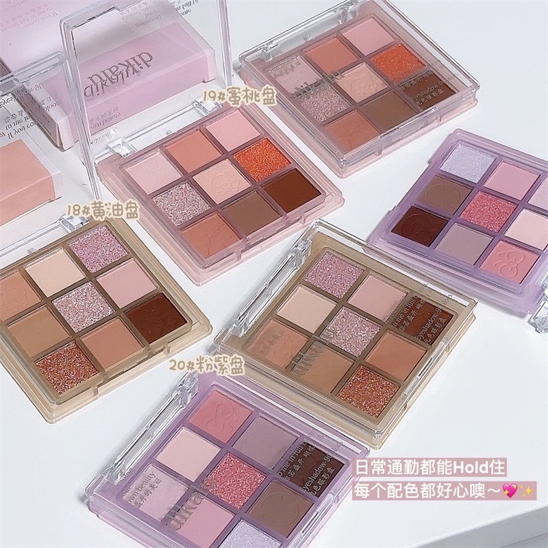 DIKALU (DKL901) พาเลทอายแชโดว์ 9 สี เนื้อดินน้ำมัน แมท เนื้อใยไหม ประกายชิมเมอร์ สีสวยมาก COCO VENUS Eye shadow