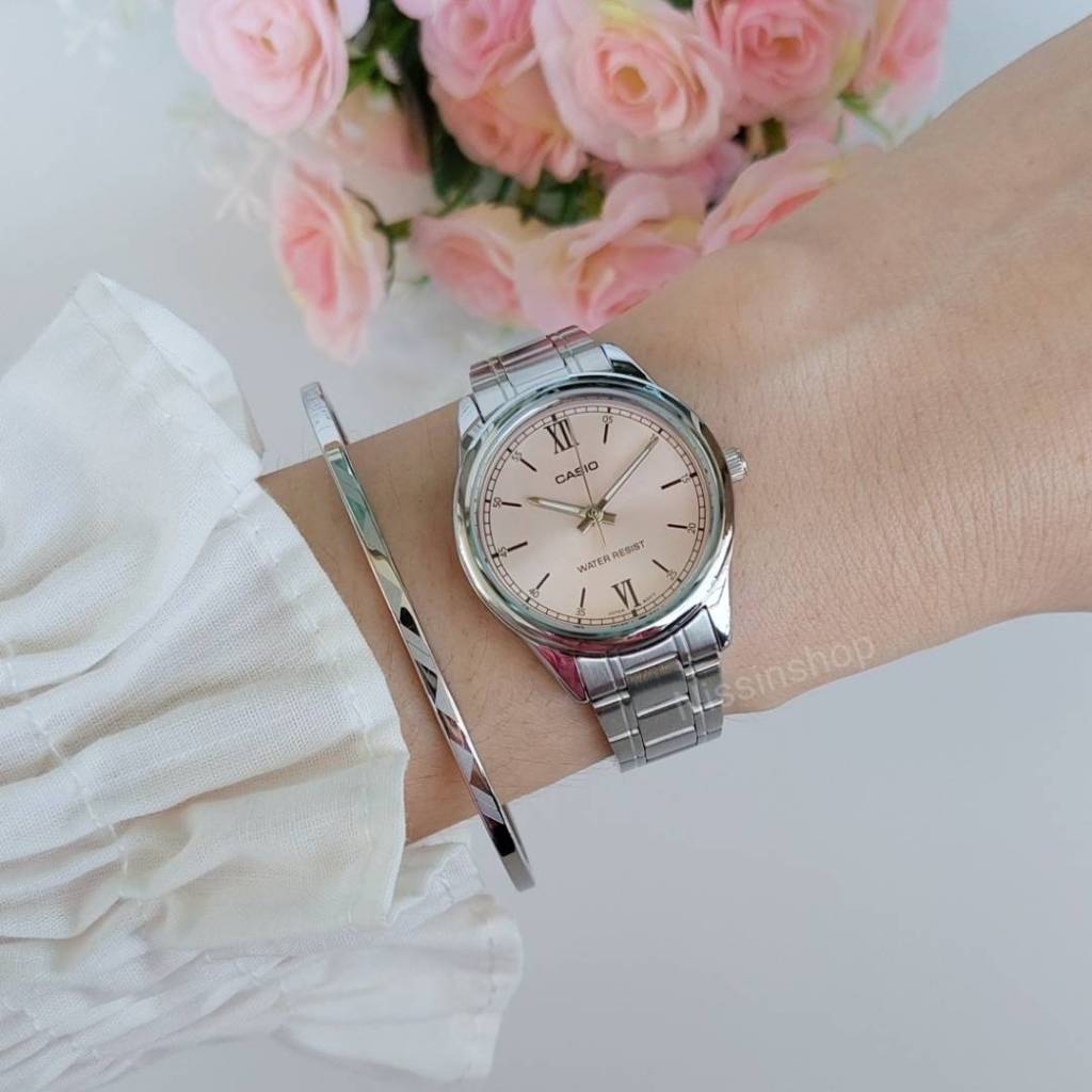 นาฬิกา Casio แท้ รุ่น LTP-V005D นาฬิกาข้อมือผู้หญิง สายแสตนเลส ของแท้ 100%รับประกัน 1 ปี