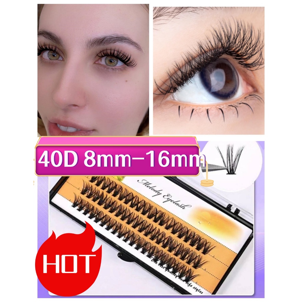 พร้อมส่ง ขนตาปลอมจับช่อ ยาวหนา สายฝอ สวยสะพรึง *ไม่มีกาวในตัว*