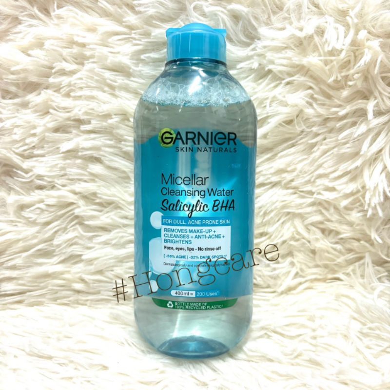 Garnier Micellar Cleansing Water Salicylic BHA 400ml. , ล้างเครื่องสำอาง การ์นิเย่ ไมเซล่า คลีนซิ่ง วอเตอร์ ซาลิไซลิค
