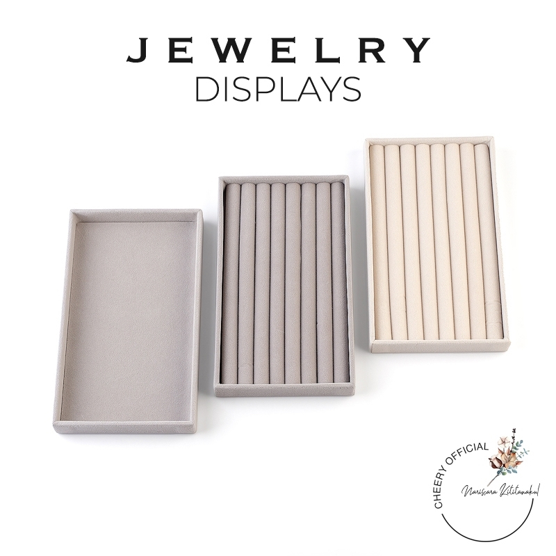 ถาดวางโชว์เครื่องประดับ แหวน กำไล ผ้ากำมะหยี่ Display พร้อมส่ง