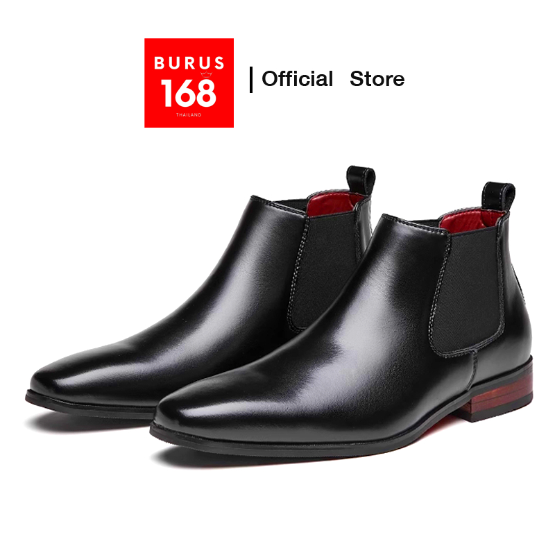 รองเท้าบูทเชลซีหนังแท้ ทรงสั้น (เย็บพื้นทุกคู่) - รุ่น Chelsea Boots (Size 38-45)