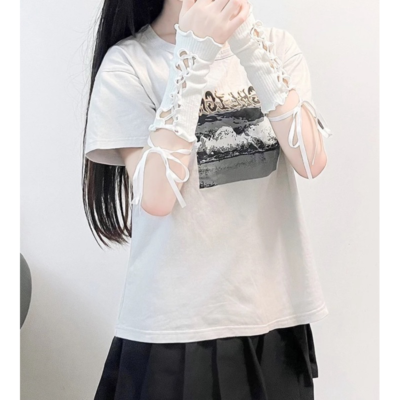 พร้อมส่ง🇹🇭 ถุงมือ ปลอกแขนสไตล์โลลิต้า โกธิค พังก์ แนวสาวญี่ปุ่นเกาหลี - รูปที่ 2