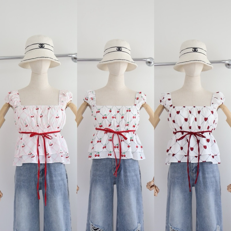 Khun studio เสื้อแขนดอลลี่ผูกโบว์ 💐