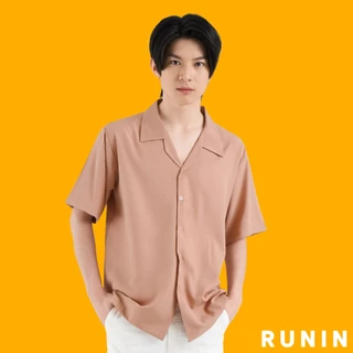 RUNIN-รันอิน เสื้อเชิ้ตเกาหลี แขนสั้น สีพื้น ไม่ต้องรีด ผ้านิ่มนุ่ม เบา ใส่สบาย ระบายความร้อนได้ยอดเยี่ยม
