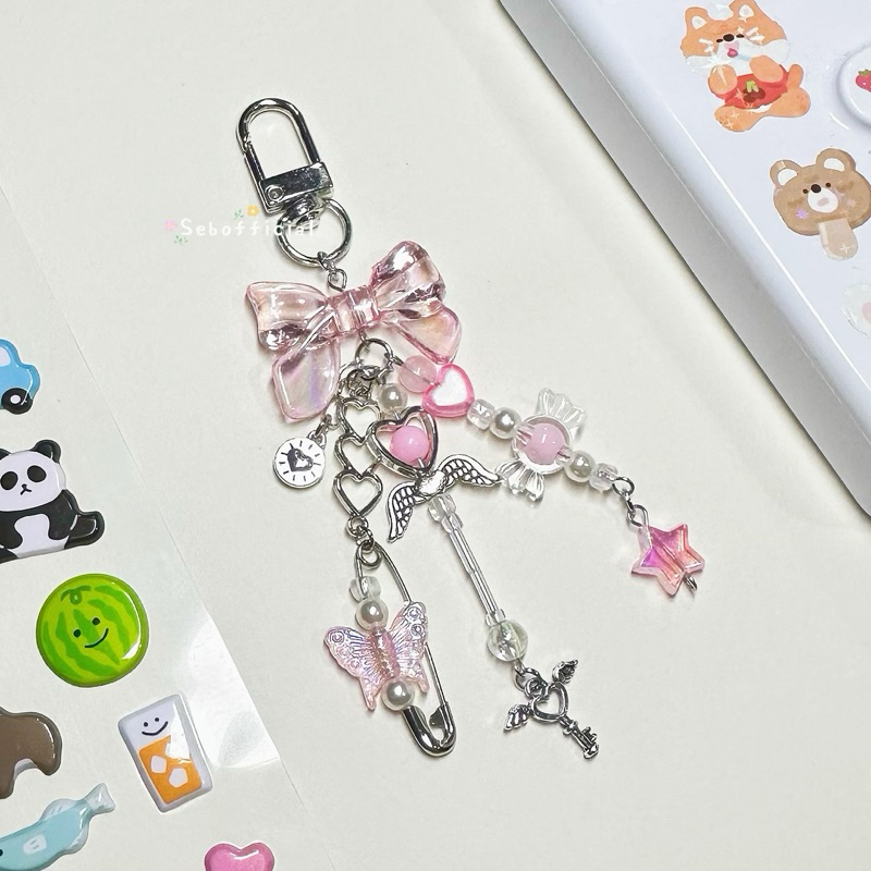 ♡ keychain Ribbon | พวงกุญแจน่ารักๆ ที่ห้อยโทรศัพท์ พวงกุญแจห้อยกระเป๋า ไดอารี่ แฟ้มการ์ด 🗝