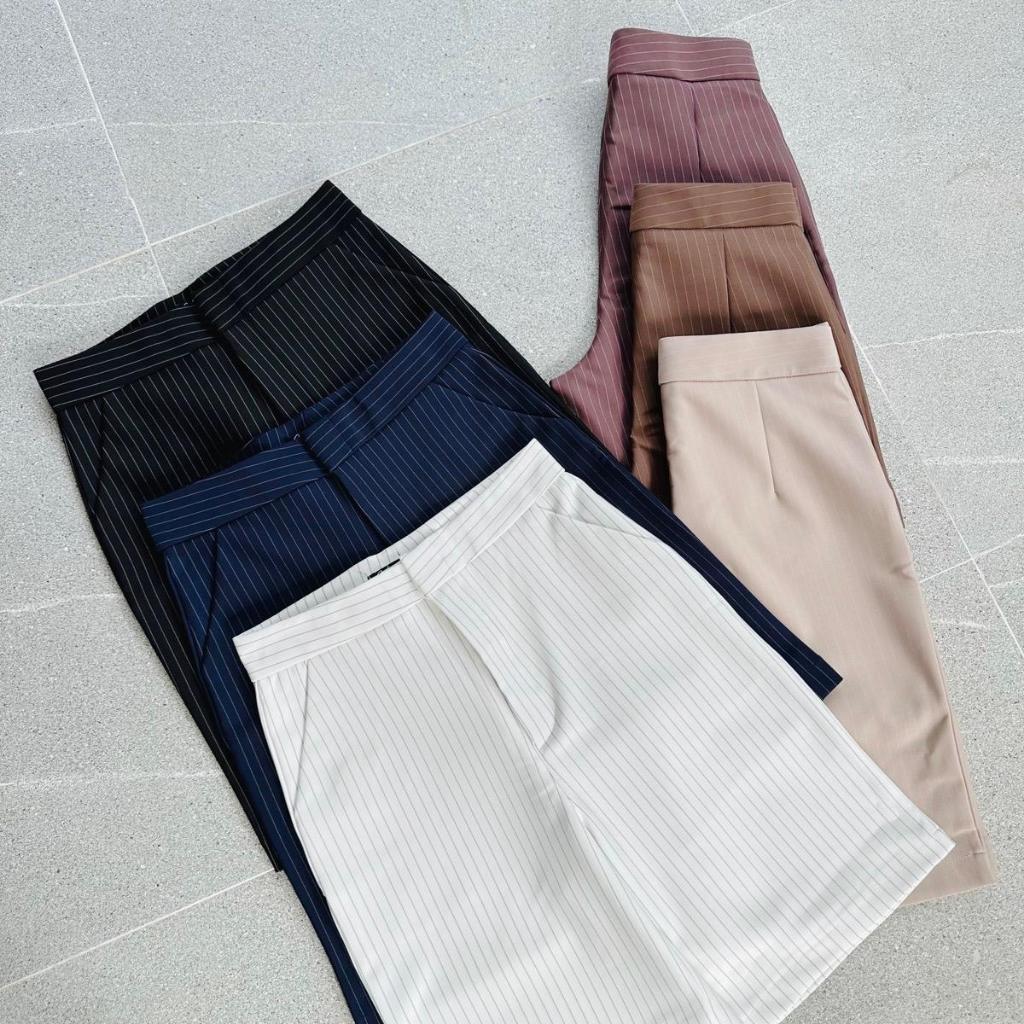 K1 New รุ่นผ้าโรเชฟลายริ้ว ขาสั้นยาว20นิ้ว