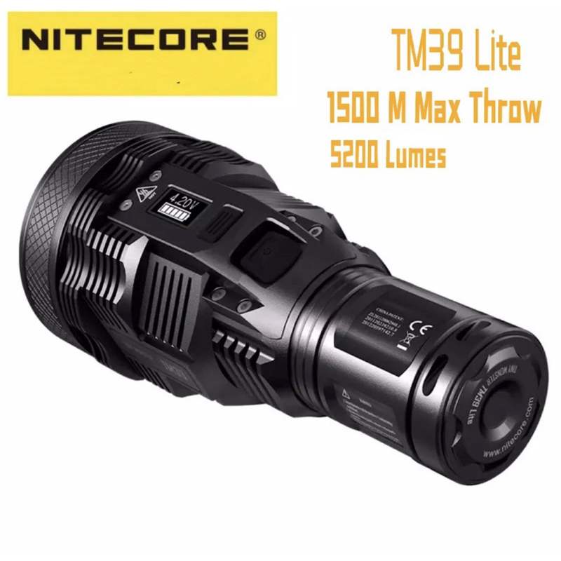 พร้อมส่ง NITECORE TM39 Lite ไฟฉายหน้าจอ OLED Searchlight SBT-90 GEN2 LED MAX 5200LM ลำแสง 1500เมตรไฟฉาย