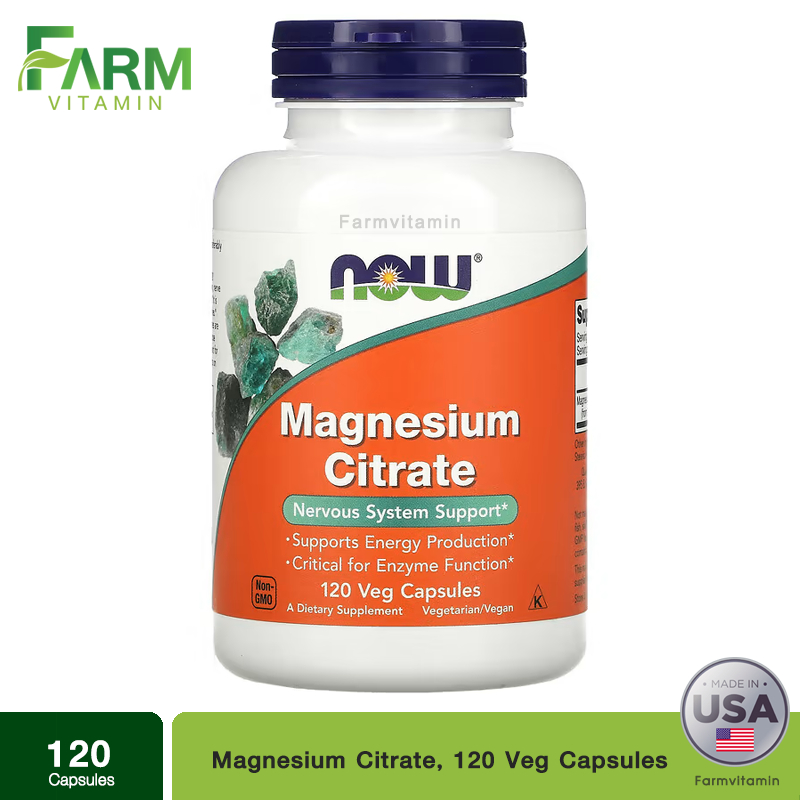 NOW Foods, Magnesium Citrate, 120 Veg Capsules