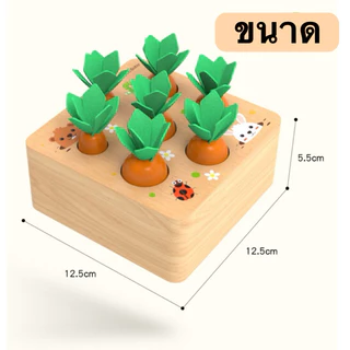 Babycute ของเล่นเสริมพัฒนาการ เรียงแครอทขนาดต่างๆ ให้ลงในบล็อก แนวมอนเสตอรี่
